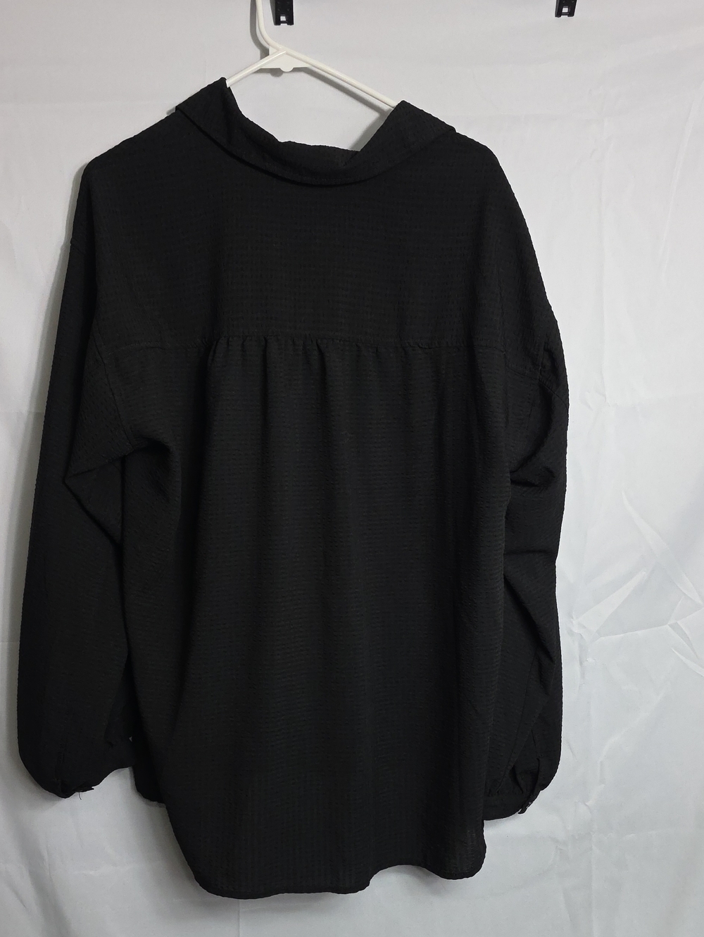 Women's Black Textured Button-Up Shirt Max Studios London XL (W656) - Picture 3 of 4